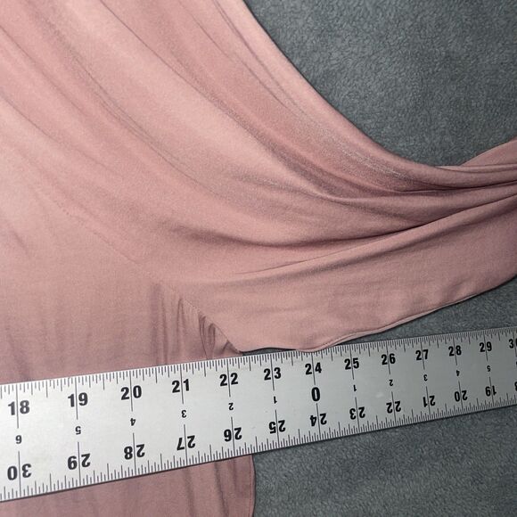 LOFT Plus Womens Top 22 Pink Blouse Ruffle Neck Career Office Flowy Semi Sheer - Picture 4 of 7